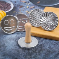 1pcs zinc alloy biscuit mould with wood handle smiley dessert cake mold baking appliance kitchen tools