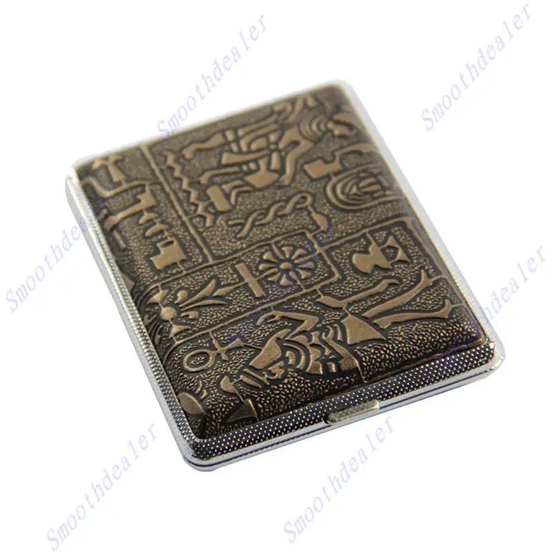

New 16 pcs Egyptian Style Hard Metal Cigarette Box Case Holder
