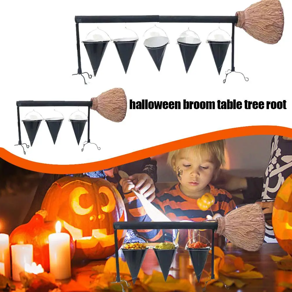 

Стол-метла для Хэллоуина, декор для деревьев, Круглый/квадратный стол из смолы, подставка для еды для вечеринки