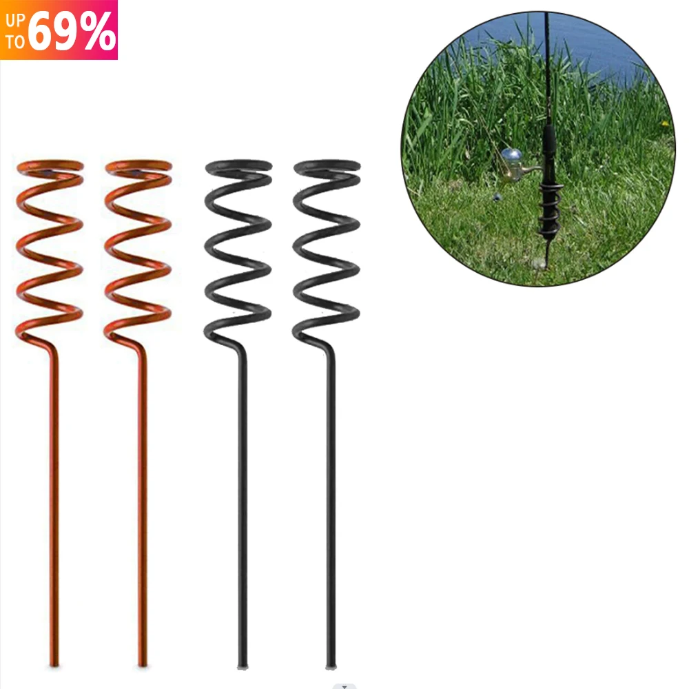 

2/4pcs Metal Spiral Fishing Rod Holders Pole Rest Stand Fishing Insert Ground Support Stand Fishing Tackle Tools