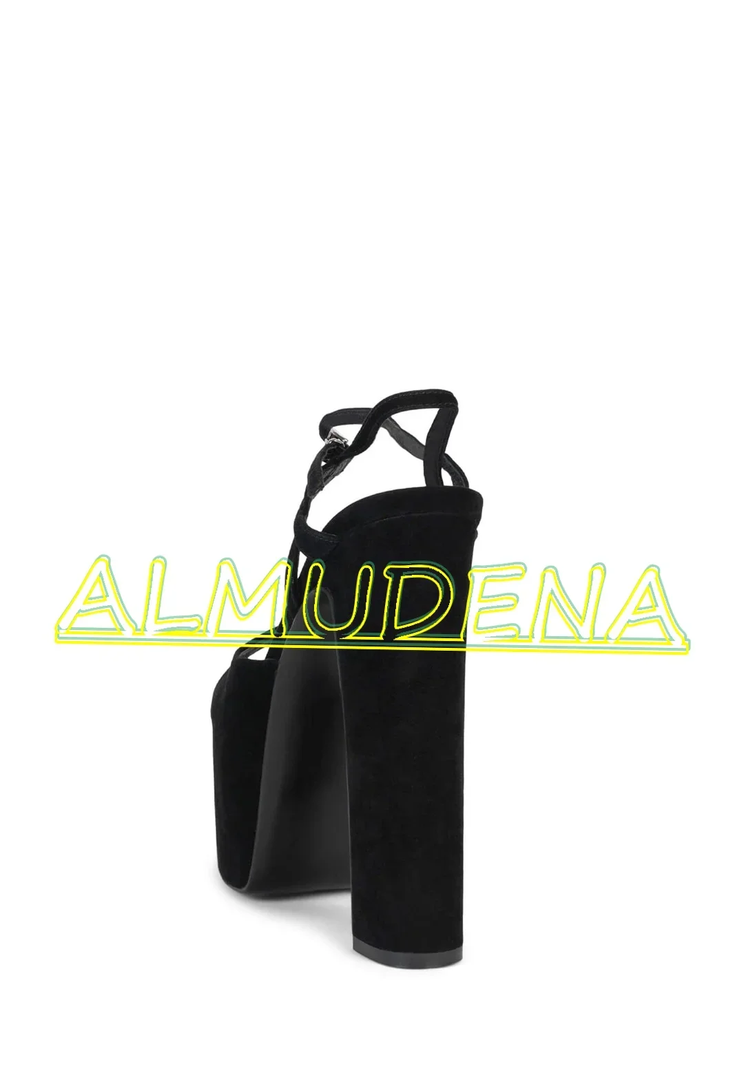 Замшевые летние сандалии на платформе с открытой пяткой однотонные женские