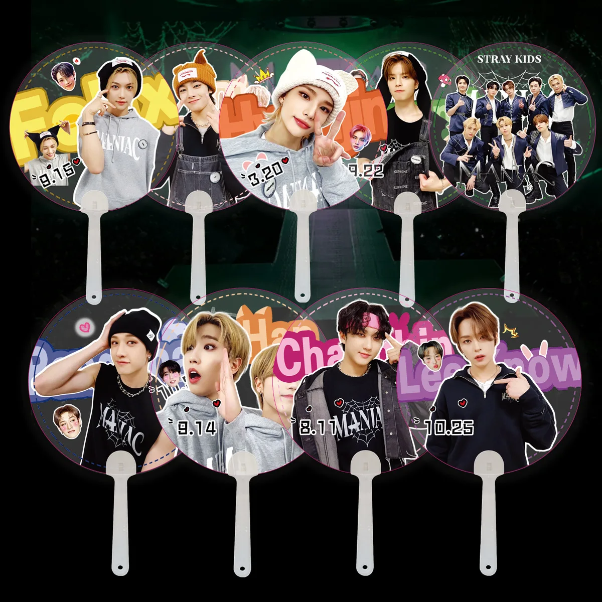 

Kpop Idol Stray Kids PVC Fans New Album MANIAC Fans Gift Collection Hand Fans