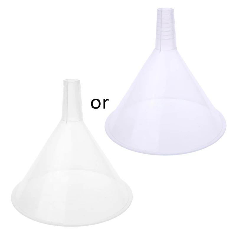 

150mm Plastic White Transparent Funnel For Garage / Car Liquids / Laboratory / K
