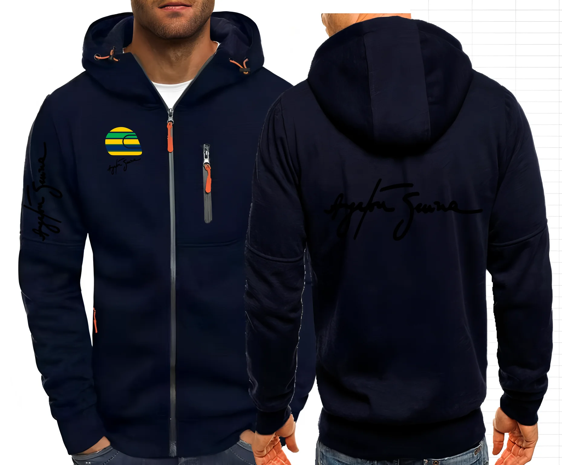 Фото Мужские куртки Hero Ayrton Senna F1 2029, пальто с капюшоном, повседневные толстовки на молнии, мужская одежда, верхняя одежда, толстовки, куртка S-4XL №4