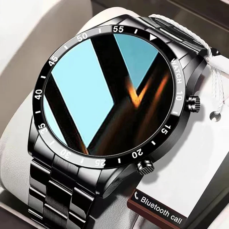 

2022 New Full Circle Touch Screen Steel Band Luxury Bluetooth Call Men Smart Watch Waterproof Sport Activity Fitness Watch+Box