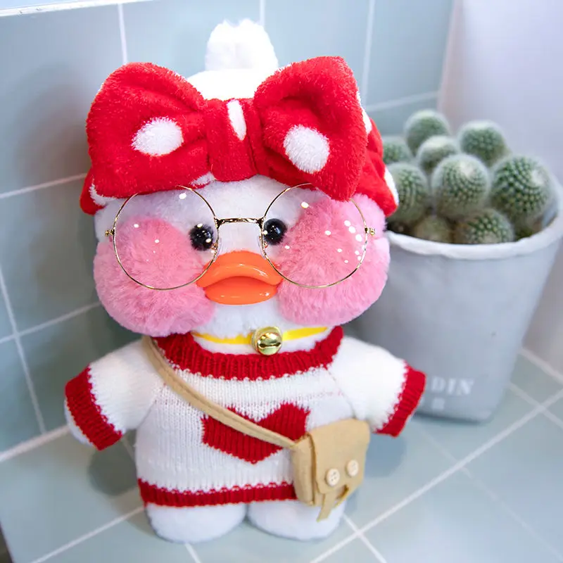 Розовая плюшевая игрушка LaLafanfan Kawaii Cafe Mimi желтая утка 30 см милая мягкая кукла