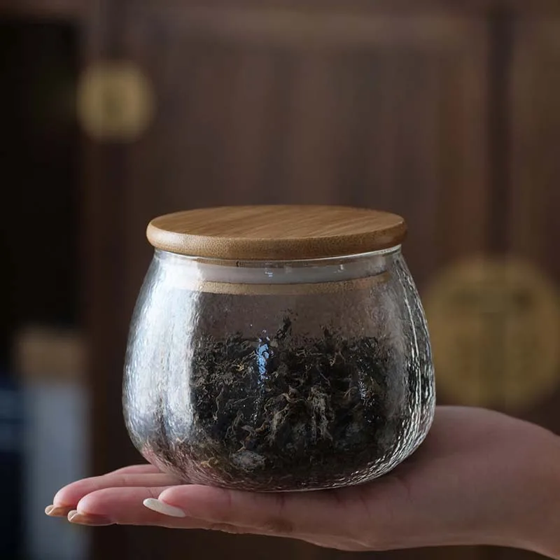 Стеклянная банка для бутылок с герметичной бамбуковой деревянной крышкой