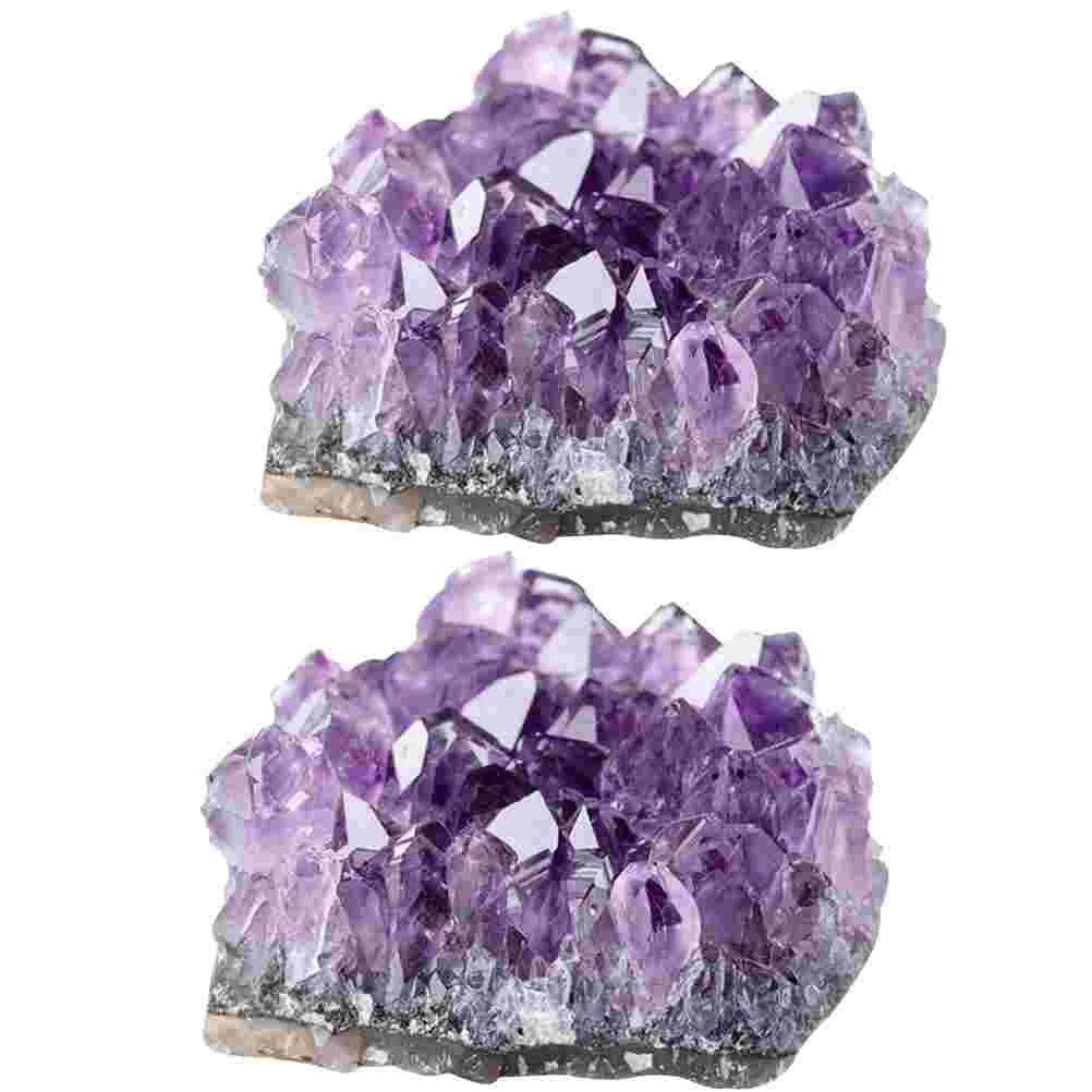 

2 Pcs Natural Crystal Cluster Delicate Meditation Stones Table Top Decor Small Piece Minerals Collection Dinner Decorations