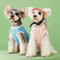 puppy dog clothes summer clothes pure cotton thin section schnauzer maltese solid color breathable sleeveless stretch dog vest