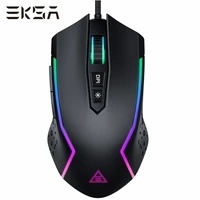 EKSA EM100 RGB Gaming Mouse Gamer USB Wired Gaming Mice 8000 DPI with Color Backlight Programmable Buttons for laptop