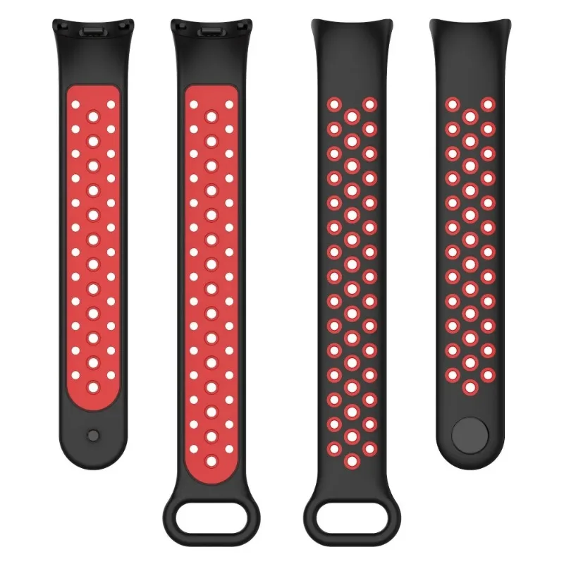 Фото Двухцветный силиконовый ремешок для Xiaomi Mi Band 10/9/8, умные часы, браслет для Mi Band 10/9, спортивный сменный браслет, аксессуары №5