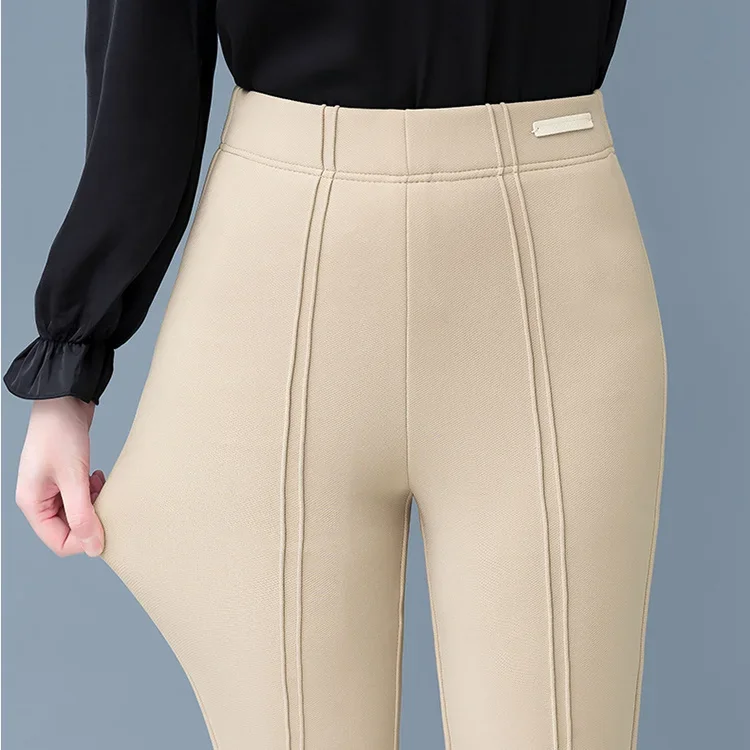 Простые темпераментные повседневные брюки с прямым рукавом микро-маркировкой