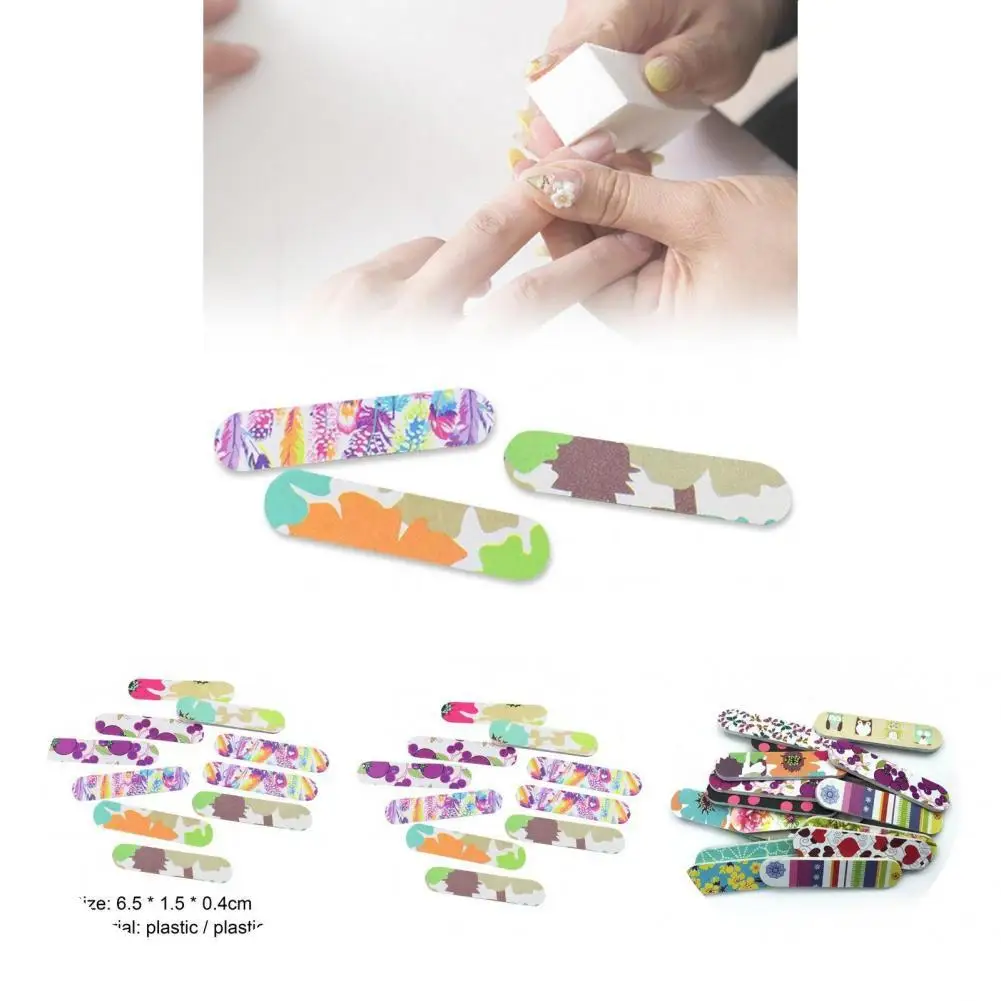 

Пилка для ногтей, 10 шт., разноцветная практичная прочная пилка для ногтей, легкая пилка для ногтей