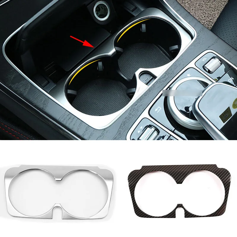 

For Mercedes-Benz C E GLC Class W205 W213 X253 Center Water Cup Holder Frame Decorate Cover Trim