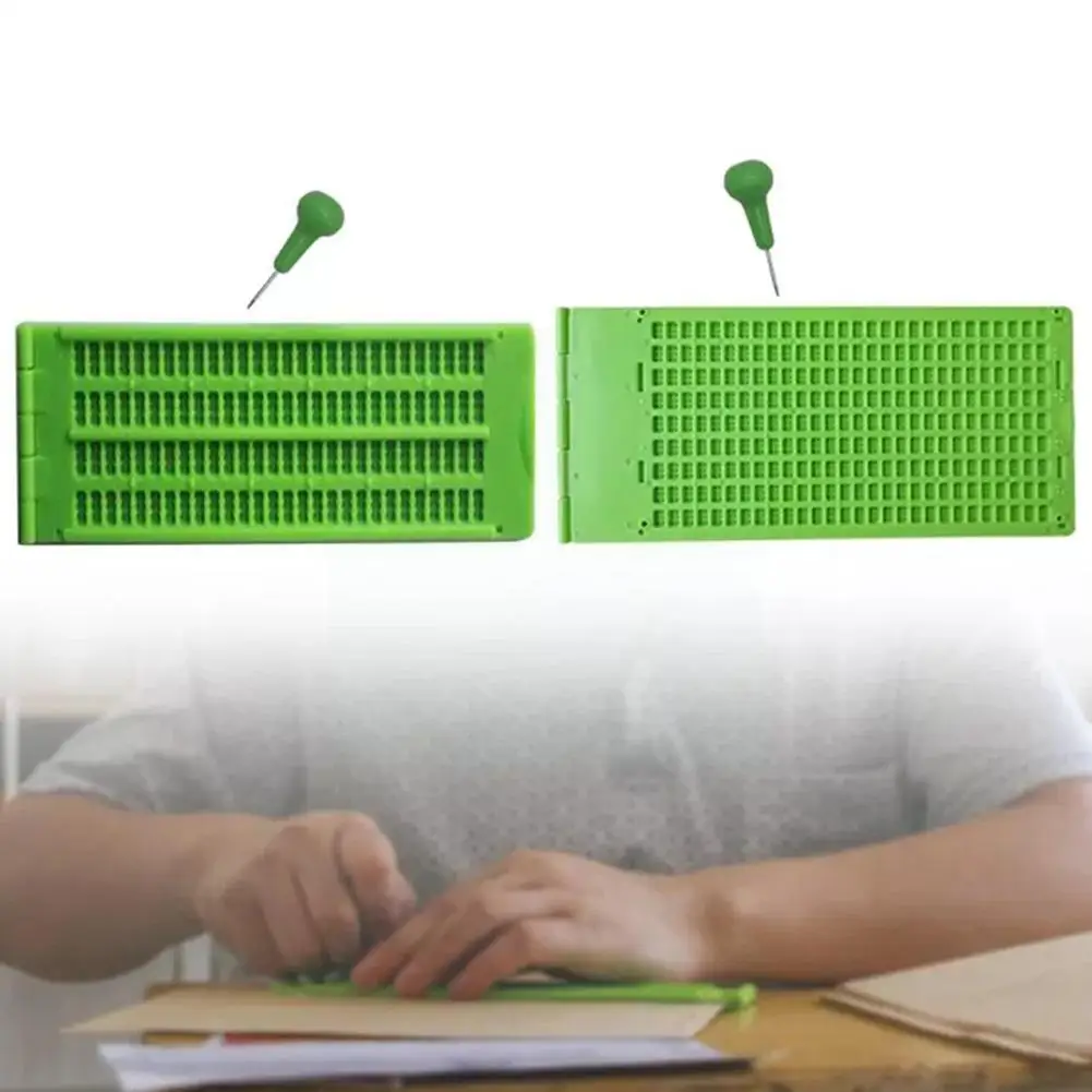 

Braille Writing Slate Braille Board Writing Tool Practical Lines Tool School Blind Stylus Plastic Cells 4 Practice 28 Learn P8f0