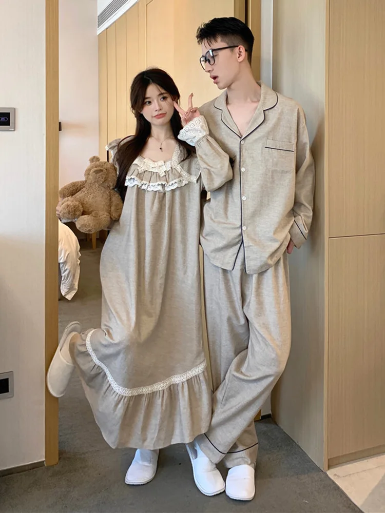 Кружевная женская пижама с длинным рукавом