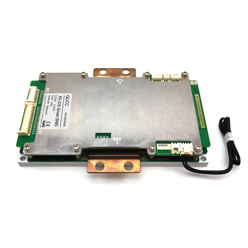 Qucc Smart BMS 250A Compatible 6S 7S 8S 10S 13S 14S 16S 20S 22S Li Ion Lifepo4 Lithium Battery 24V 36V 48V with Balance BT APP