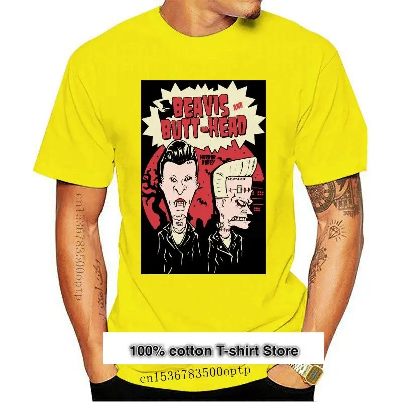 

Классическая рубашка с мангой для мужчин, одежда с надписью «Beavis» и «Butthead», «ужас», «Rudey», «Вампир и Франкенштейн», цвет черный
