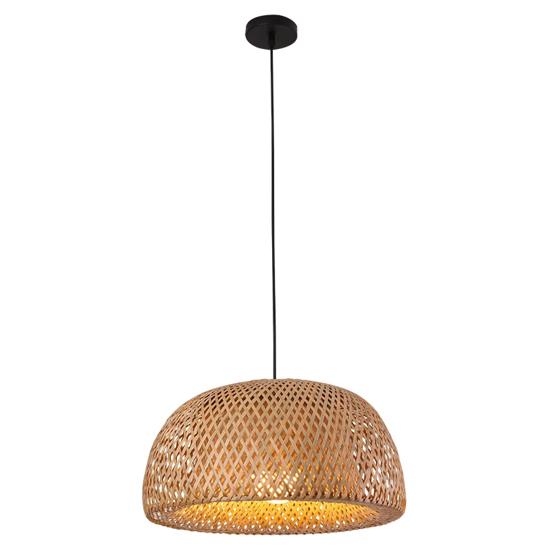 Bamboo Lantern Pendant Lamp Natural Rattan Wicker E27 Chandeliers Hand-Woven Bamboo Lampshades Lighting Fixtures Hanging Light