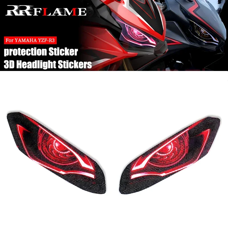 3D-Наклейки для передних фар мотоцикла YAMAHA YZF-R3 YZFR3 YZF R3 2019-2023 2022 Защитная Наклейка