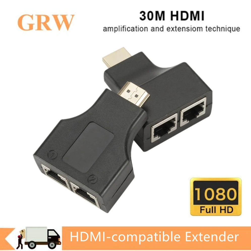 

1 пара HDMI-совместимый удлинитель 1080P HDMI удлинитель для двойной RJ45 30 м CAT5E CAT6 UTP LAN Ethernet Ретранслятор адаптер для HDTV HDPC