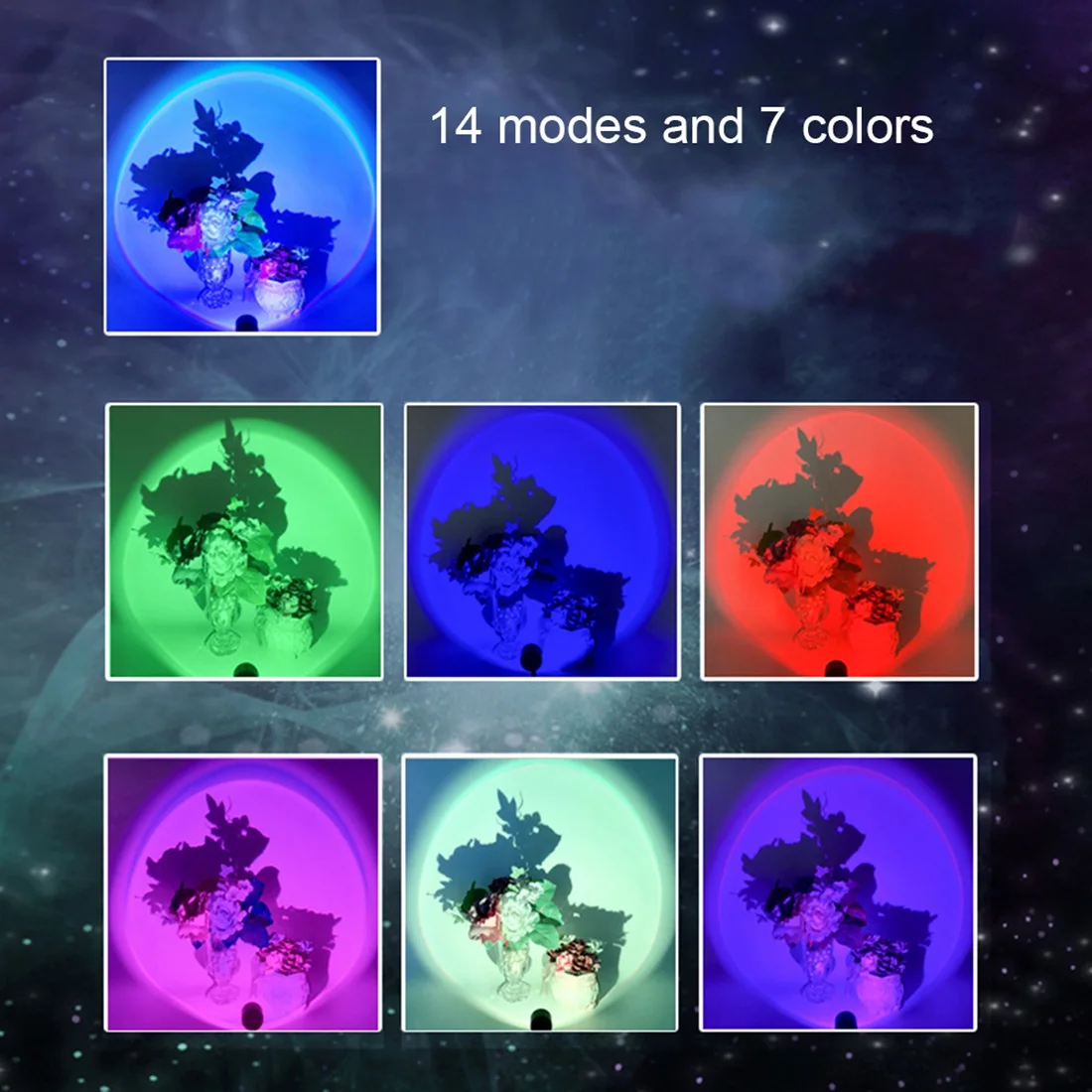 Светодиодная USB лампа заката ночник проектор украшение для дня рождения