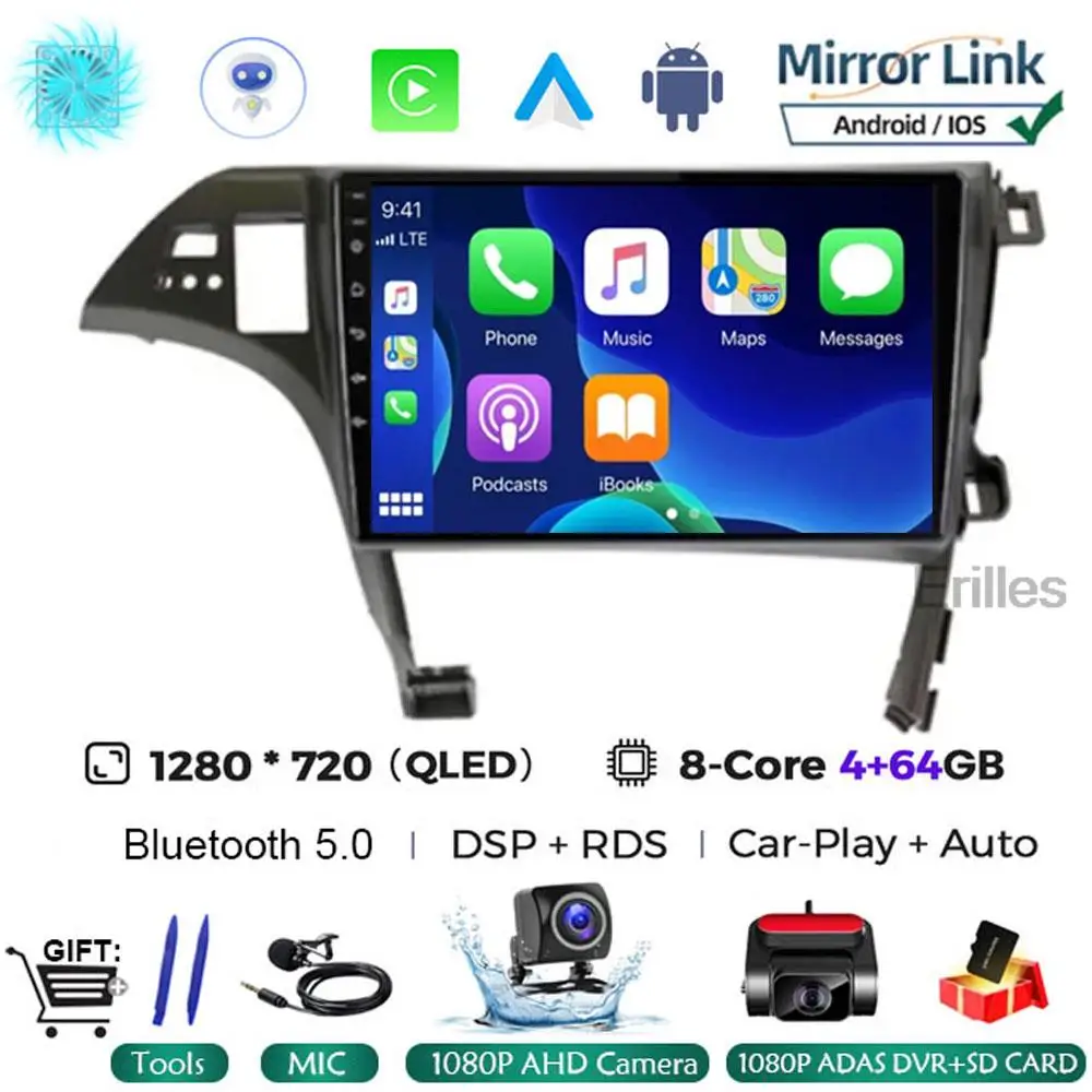 Автомобильный радиоприемник Android 15 для TOYOTA Prius 30 2009-2015, мультимедийная навигация, GPS-видеоплеер, головное устройство, беспроводной Carplay NO 2DIN