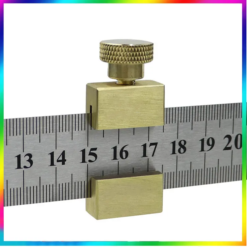 

Steel Ruler Positioning Block Brass Angle Scriber Line Marking Gauge For Ruler Locator DIY Carpentry Scriber Measuring Tool