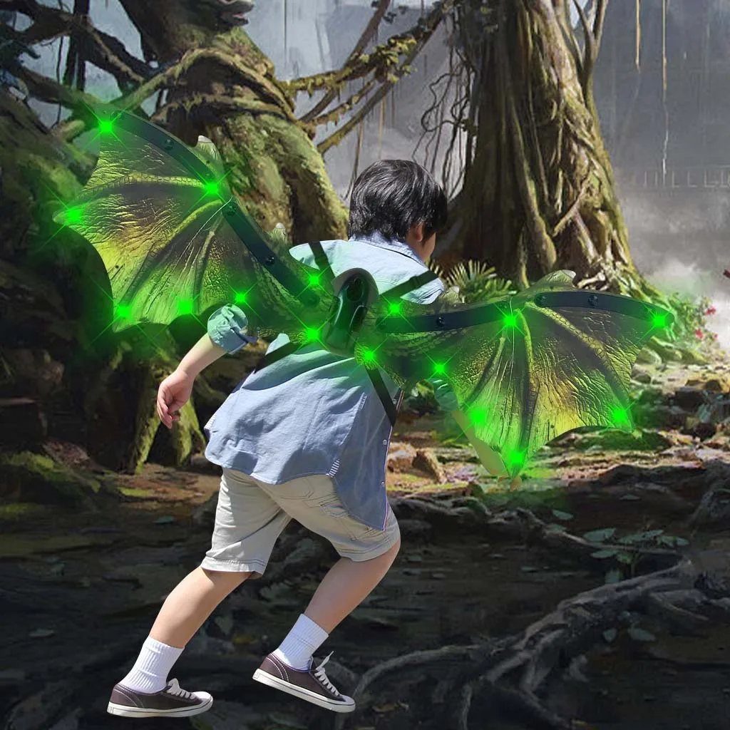 

New Electric Dinosaur Wings Self swinging Butterfly Wings Glowing Sound Effect Children's Outdoor Dressing Prop