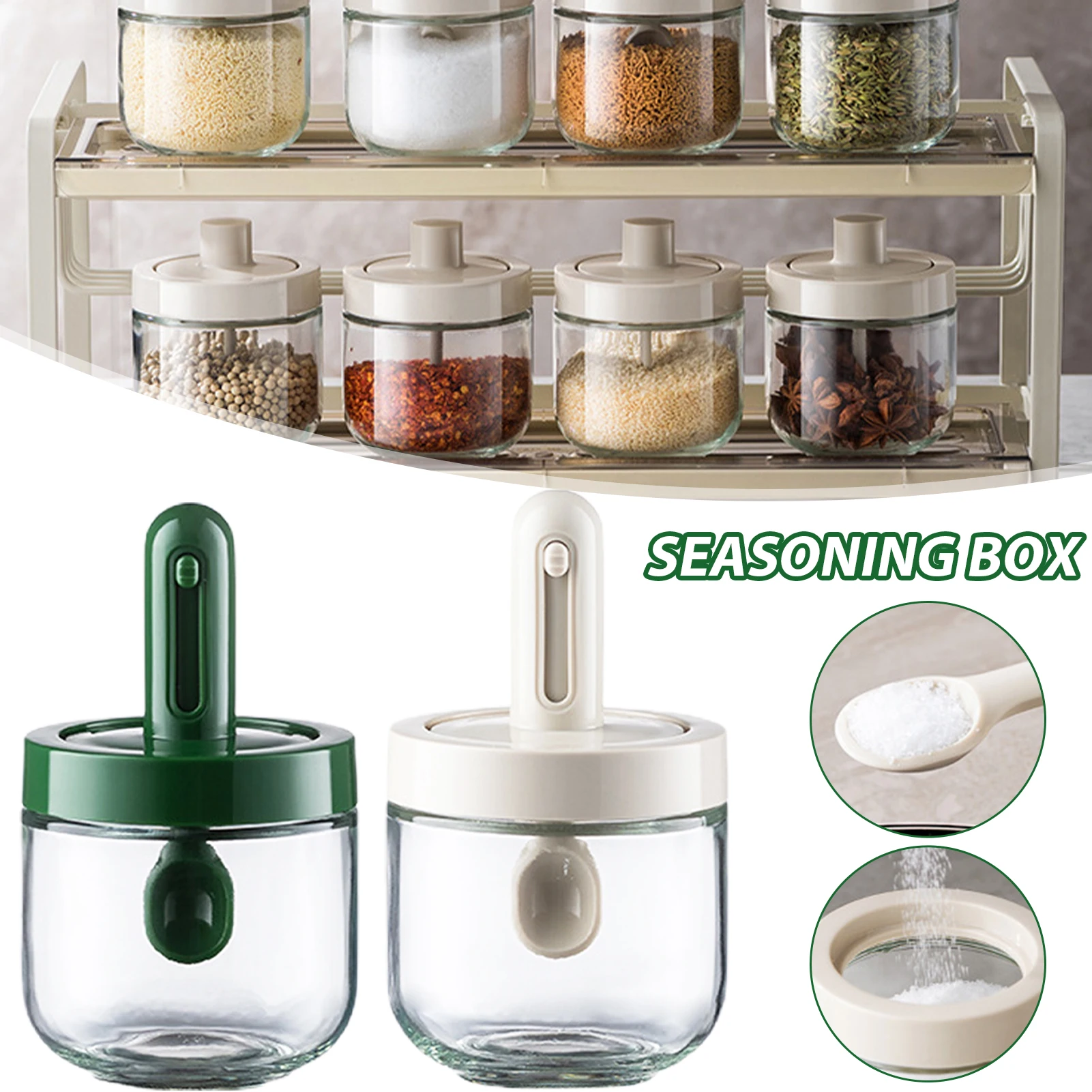 

Household Seasoning Jar with Telescopic Spoon Multipurpose Spice Bottle Spice Container Tools Home Kitchen Supplies Spice Box