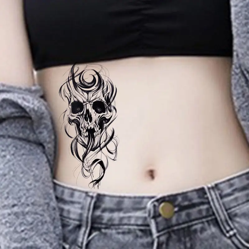 

Хит продаж, карнавальные наклейки с черепами и косточками для девушек, милые водонепроницаемые прочные Временные татуировки, художественная хна, фестиваль, сексуальные тату-наклейки