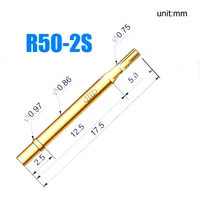 a pack of 100 pieces of r50 2s test probe needle tube outer diameter 0 86mm length 17 5mm spring test probe socket
