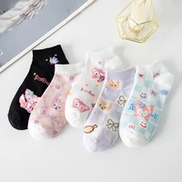 cute kawaii street woman clothes fashion socks womens college style harajuku girl japanese cartoon shallow mouth socks