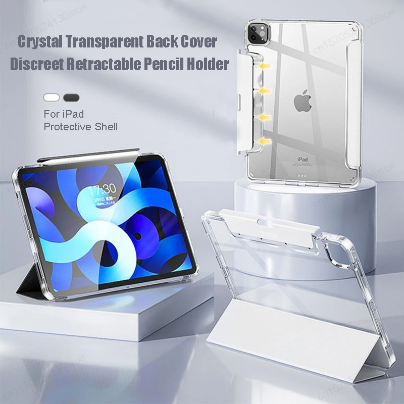 

For iPad Pro 11 inch Case 2022 2021 2020 Funda iPad Pro 11" M1 M2 Crystal Transparent Back Cover for iPad 10.2 9th 8th 7th Gen