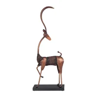 Wrought iron furniture iron art Antelope Ornament with Bronze Marble Base home decor wall art home decor