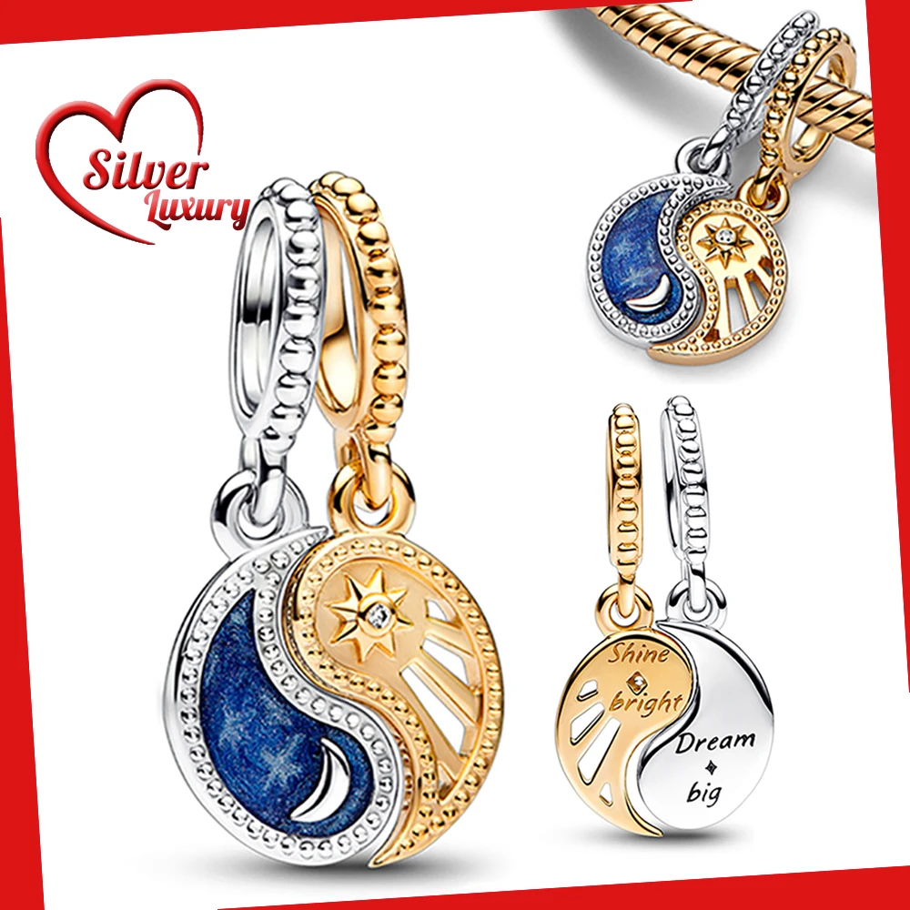 

Shine Yin and Yang Pisce Pendant Beads 925 Sterling Silver Fit Pandora Bracelet Silver 925 Original Charms for Jewelry Making