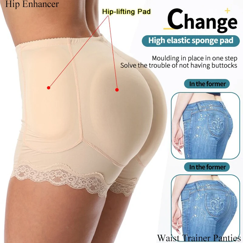 Women 4pcs Pads Hip Enhancers Fake Ass Butt Lifter Shapers Control Panties Padded Slimming Underwear Push Up Shapewear Pant