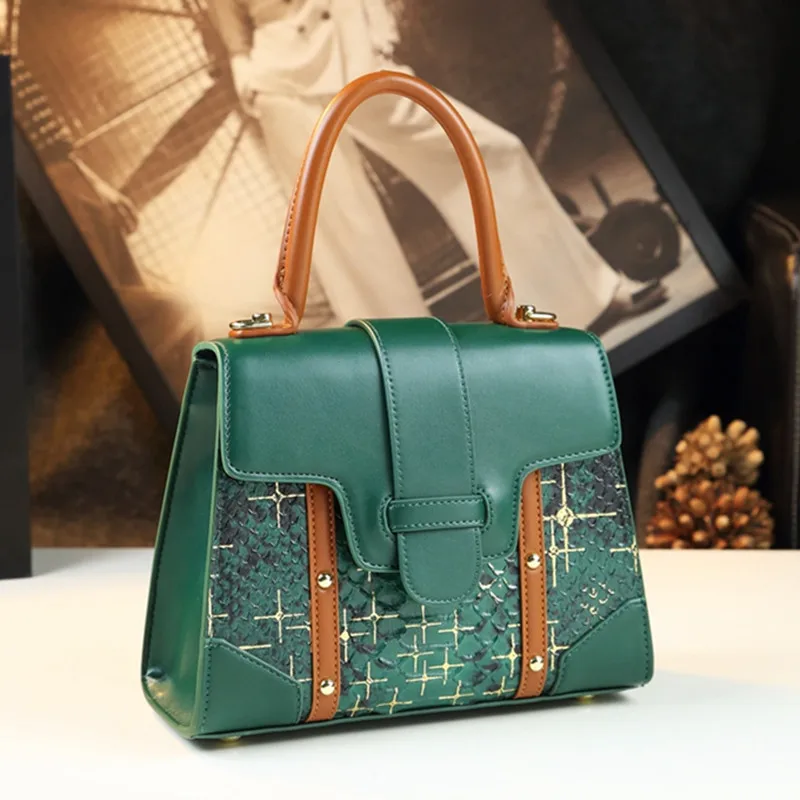 

2023 New Genuine Leather Women's Bag Trendy Casual Ladies Small Handbags Luxury Fashion Shell Shoulder Crossbody Bags