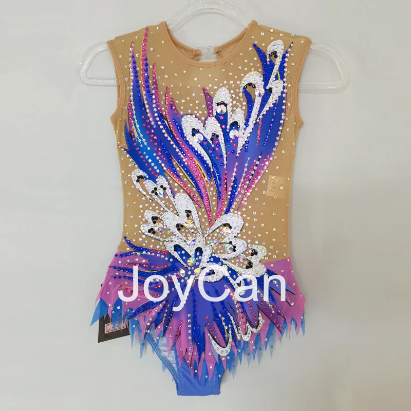 JoyCan Rhthmic гимнастические трико для девушек женщин синий спандекс элегантная