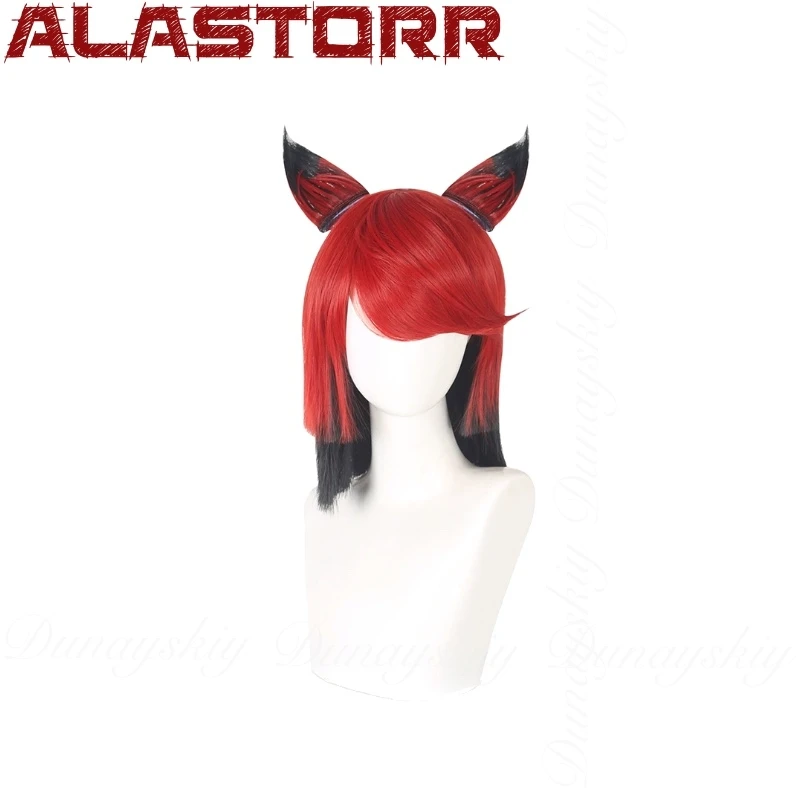 Фото Hazzzzzbin Hotel Alastor Косплей Lord of Sinners Красное пальто Красный короткий парик Хэллоуин Полный комплект №4