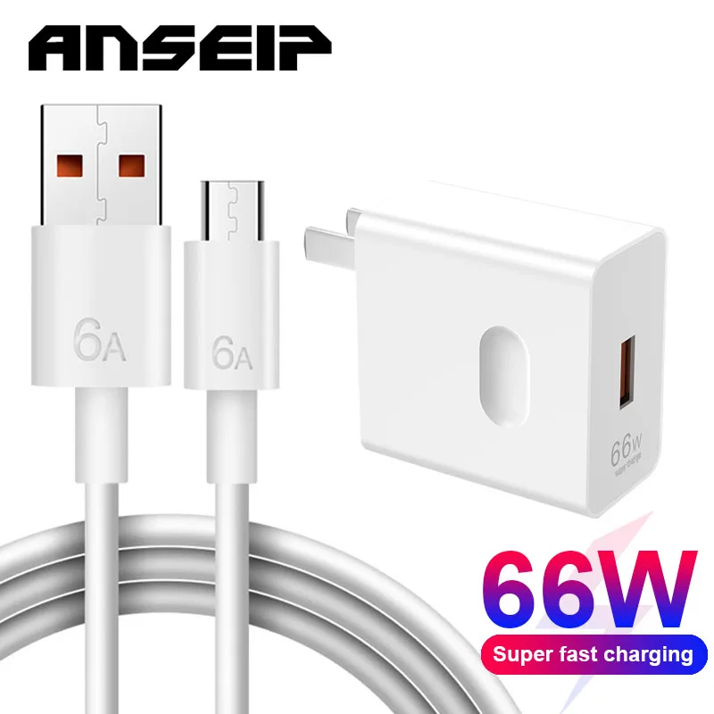 USB-кабель ANSEIP 66 Вт QC3.0 6A Micro Type c мобильный телефон шнур зарядного устройства для