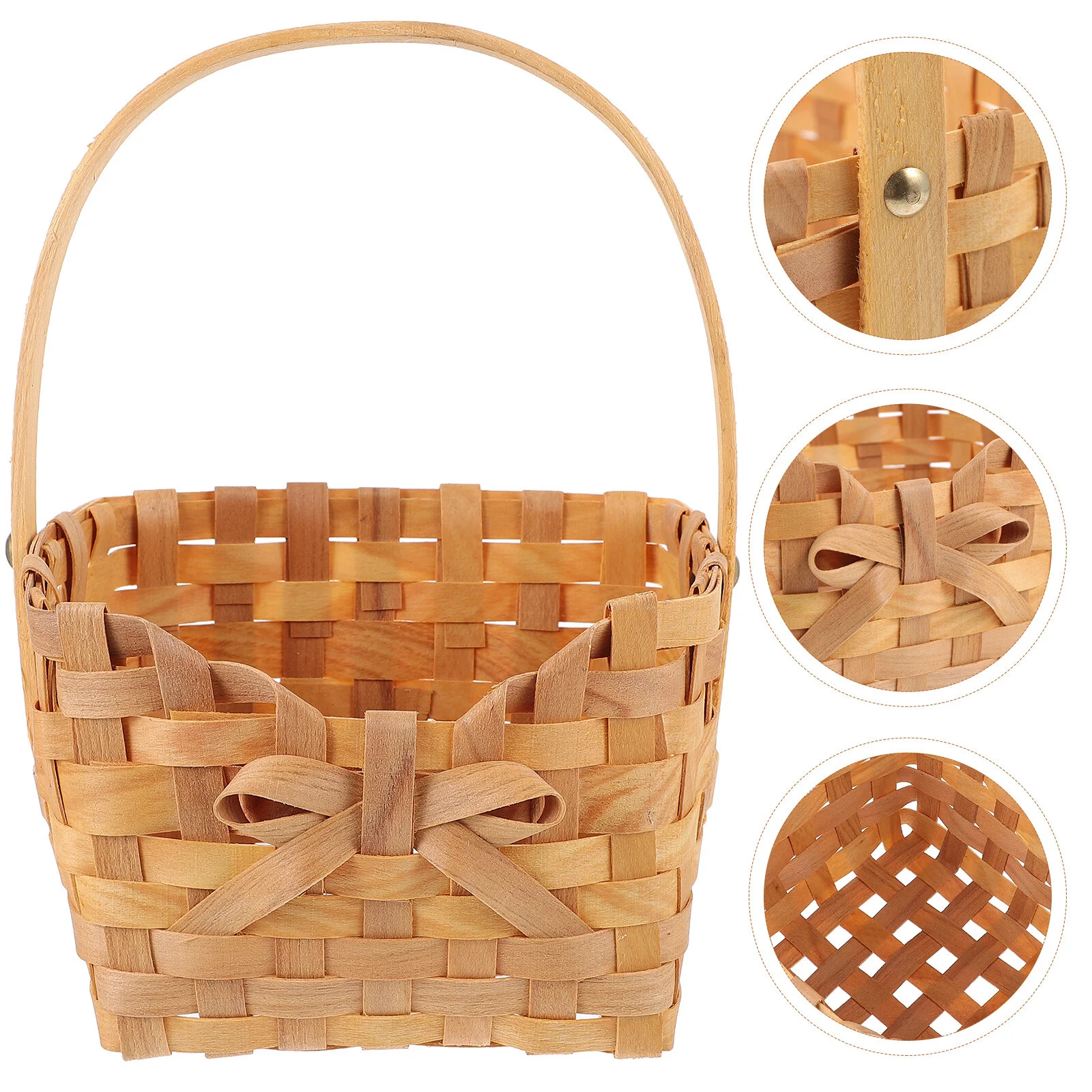 

Food Storage Basket Weaving Fruits Dessert Woven Hand-made Bamboo Rustic Snacks Shopping Hamper
