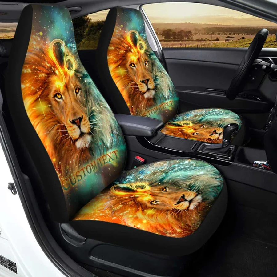 Модель с животным принтом, модель с животным львом, подходит для всех видов  моделей автомобилей, всесезонный универсальный чехол для автомобильных  сидений