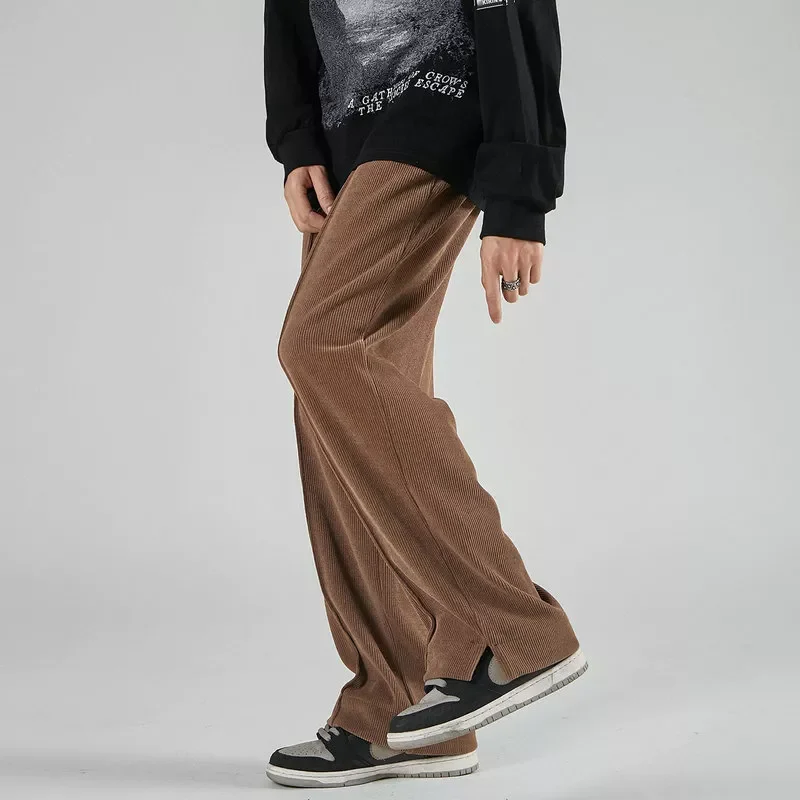 

straight men trousers spring autumn corduroy sweatpants for men harajuku slim joggers men casual men's pants solid