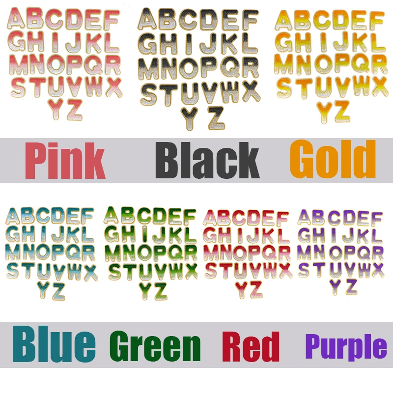 10PCS A-Z English Letters Patches For Clothing Bag Glitter Letter Patches Alphabet Letters 3D Colorful  Letter Patches Sticker