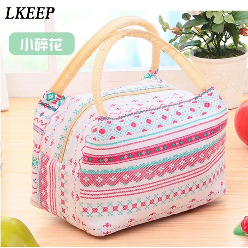 

Hot Variety Pattern Lunch Bag Portable Insulated Canvas Iunch Bag Thermal Food Picnic Lunch Bags for Women Kids