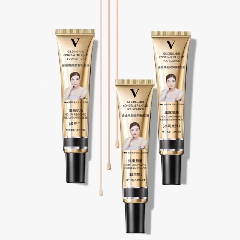 FV Facial Concealer Foundation Base Cream Long-lasting Concealer Oil Control Waterproof Soft Professional Facial Makeup Liquid