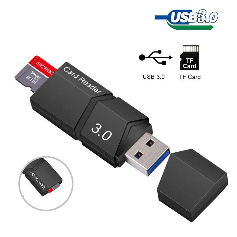 USB 3 0 TF кардридер высокоскоростной Micro SD записывающее устройство Plug Play адаптер