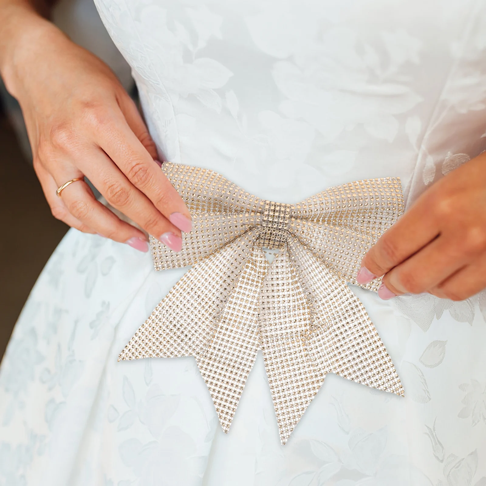 Рождественский бант сумка лента отделка банты стразы ткань сверкающие золотые