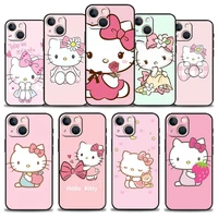 phone case for apple iphone 13 11 12 pro max xr x 8 7 6 6s plus xs 13mini se cover take the red roses hello kitty